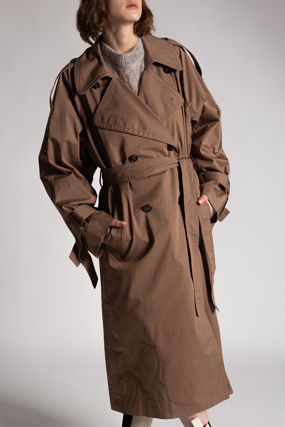 Brown Double-breasted trench coat Acne Studios - IetpShops Micronesia